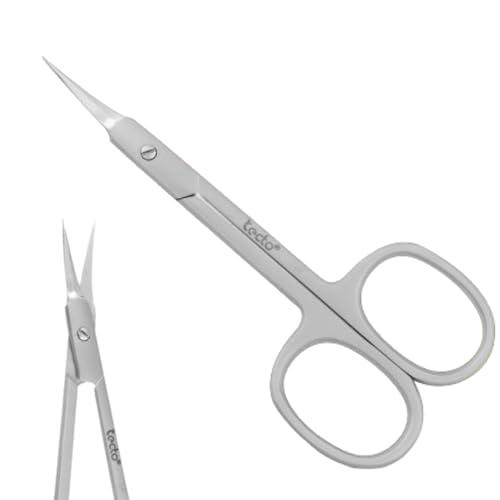 Tecto Tecto Professional Nail Scissors, Stainless Steel Manicure Scissors,Cuticle Scissors, Multi-Purpose, Eyelashes, Eyebrow, Toenail for Women and Men (Extra Fine Tip Nail Scissor)