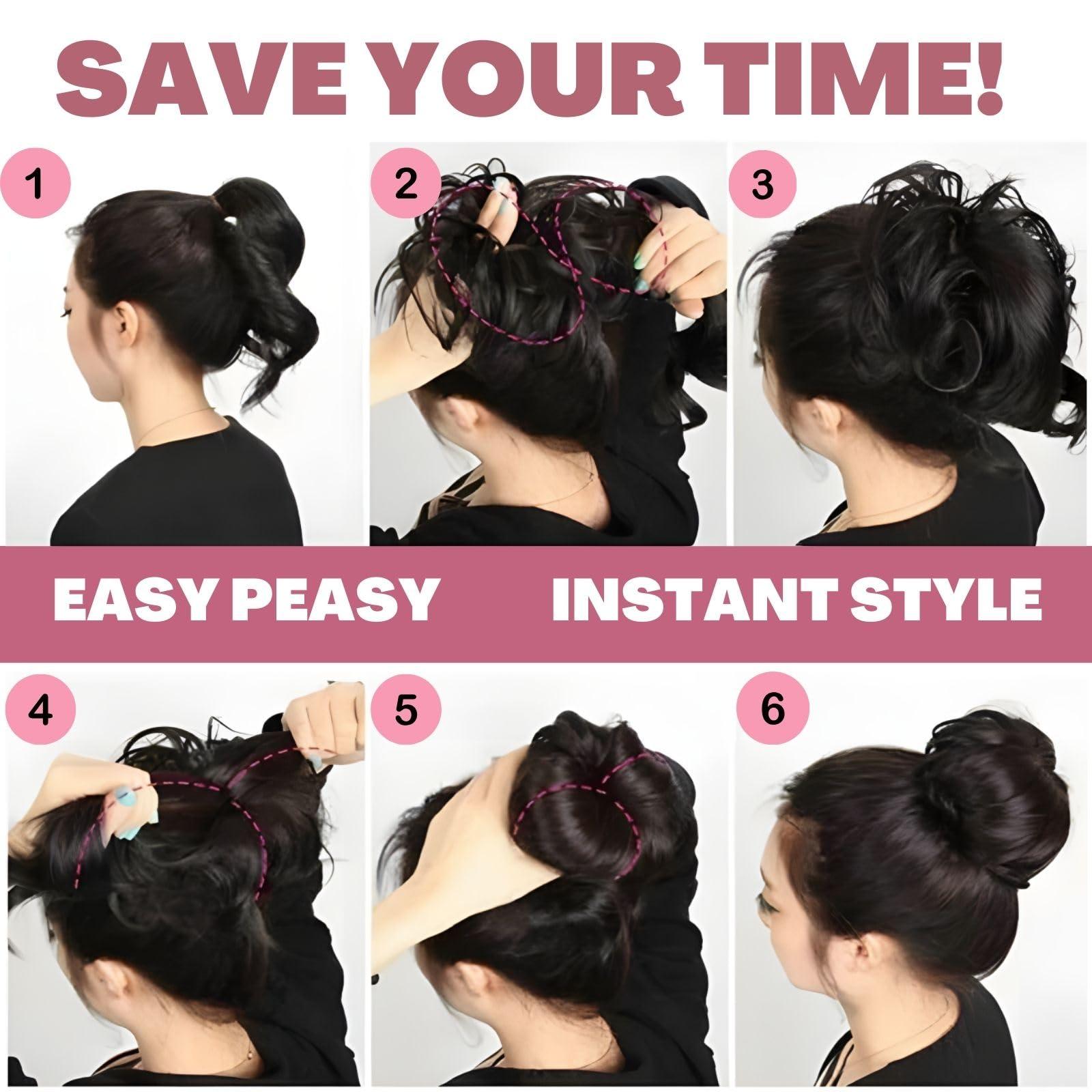 MINGATEC MINGATEC Messy Bun Hair Piece Human Hair Scrunchies 100% Human Hair, Messy Bun Hair Scrunchie Real Hair Bun Tousled Updo Chignons Stretchy Fluffy for Women Girls (Dark Brown)
