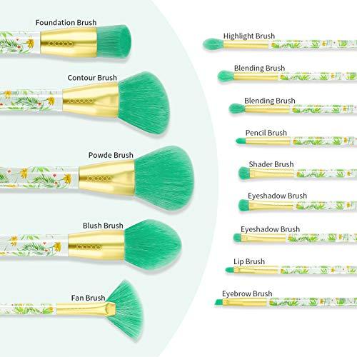 Docolor Docolor Makeup Brushes Professional 14Pcs Tropical Makeup Brush Set Premium Gift Synthetic Kabuki Foundation Blending Contour Face Powder Mineral Eyeshadow Make Up Brush Set