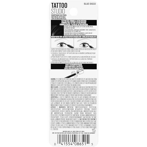 MAYBELLINE MAYBELLINE Tattoo Studio Sharpenable Eyeliner Pencil, 36 Hour Wear, Waterproof, Blue Disco, 1 Count