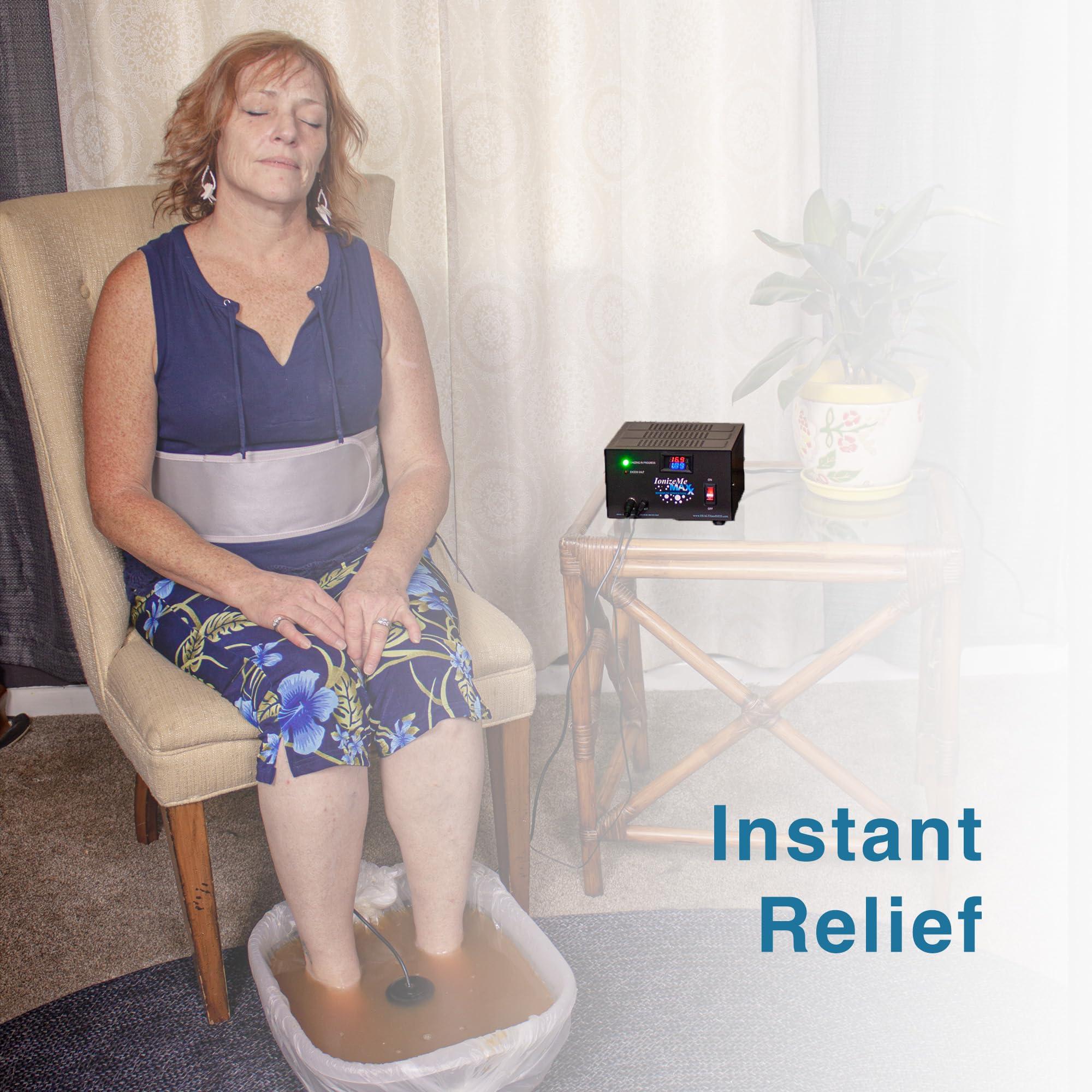 HEALTH AND MED.COM HEALTHandMED IonizeMe Maxx-Powerful 20 Volts, 2.5 Amperes Heavy Duty Ionic Foot Bath Detox Machine (Starter Package) with 5 Year Warranty and Detox Expert Phone Consultation | Made in USA
