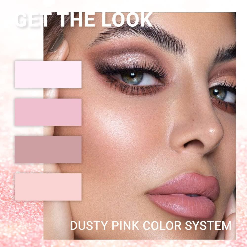 AMY\'S DIARY Pink Mini Eyeshadow Palette Glitter Eye shadow Makeup 4 Colors ,Warm Brown Pink Eyeshadow Shiny Sparkle Shimmer Glitter Eyeshadow Waterproof Pallete,sliver Glitter Eye Eyeshadow Make Up (02)