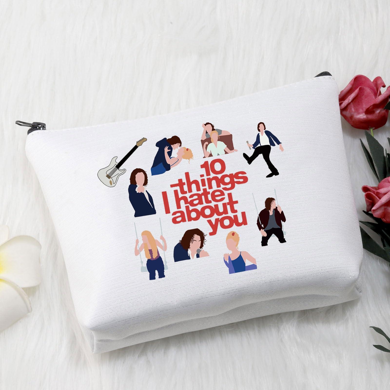 VAMSII VAMSII 10 Things I Hate About You Movie Inspired Gift Romantic Movie Cosmetic Bag 90s Romantic Comedy Gift (IHateAboutYouBag)