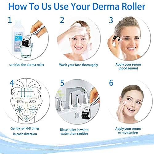 Diougens Lee Derma Roller for Beard - Diougens Lee 540 Titanium Microneedling Roller for Face Body - with Storage Case