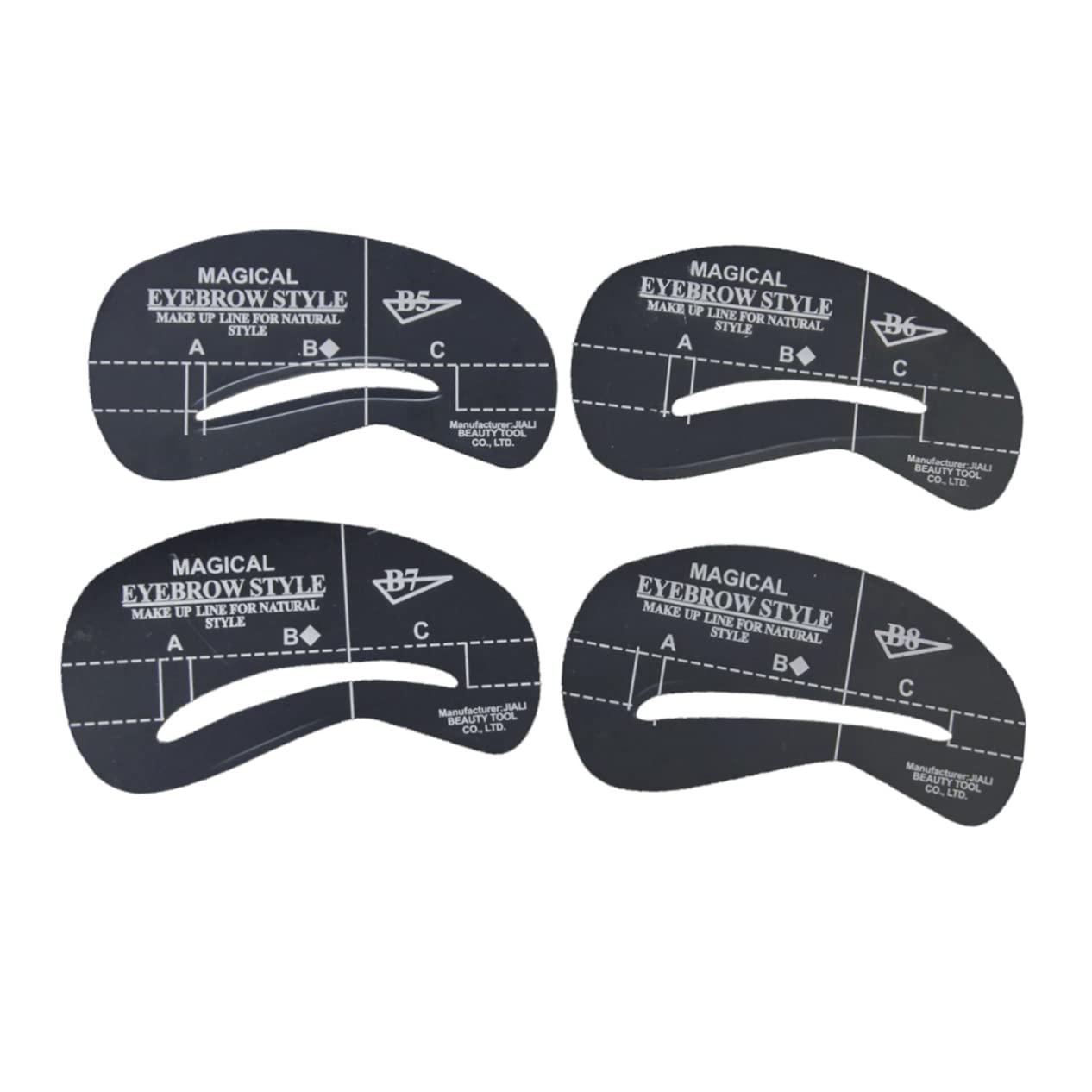 Housoutil Housoutil 72 Pcs 6 Sets Eyebrow Template Stencils Refill Liner Shapers Formula Curler Eyelashes Lip Lids Kits Pre Retractable Eyebrow Stencil Template Eyebrow Stencils White