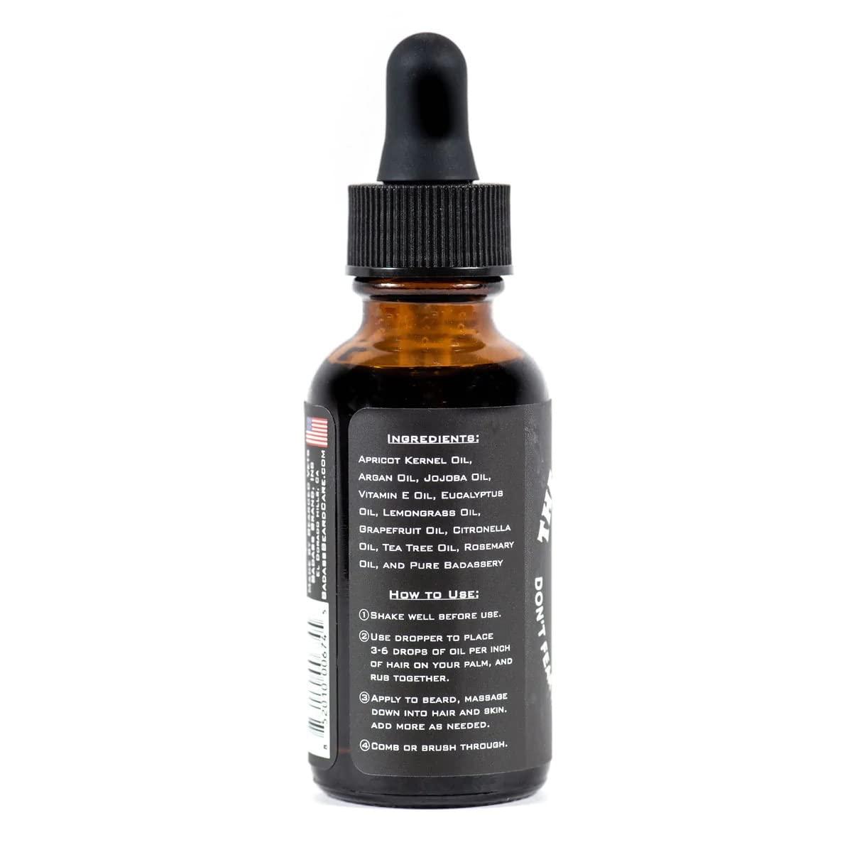 Badass Beard Care Badass Beard Care Beard Oil For Men - The Bushwhacker Scent 1 oz - All Natural Ingredients Keeps Beard and Mustache Full Soft and Healthy