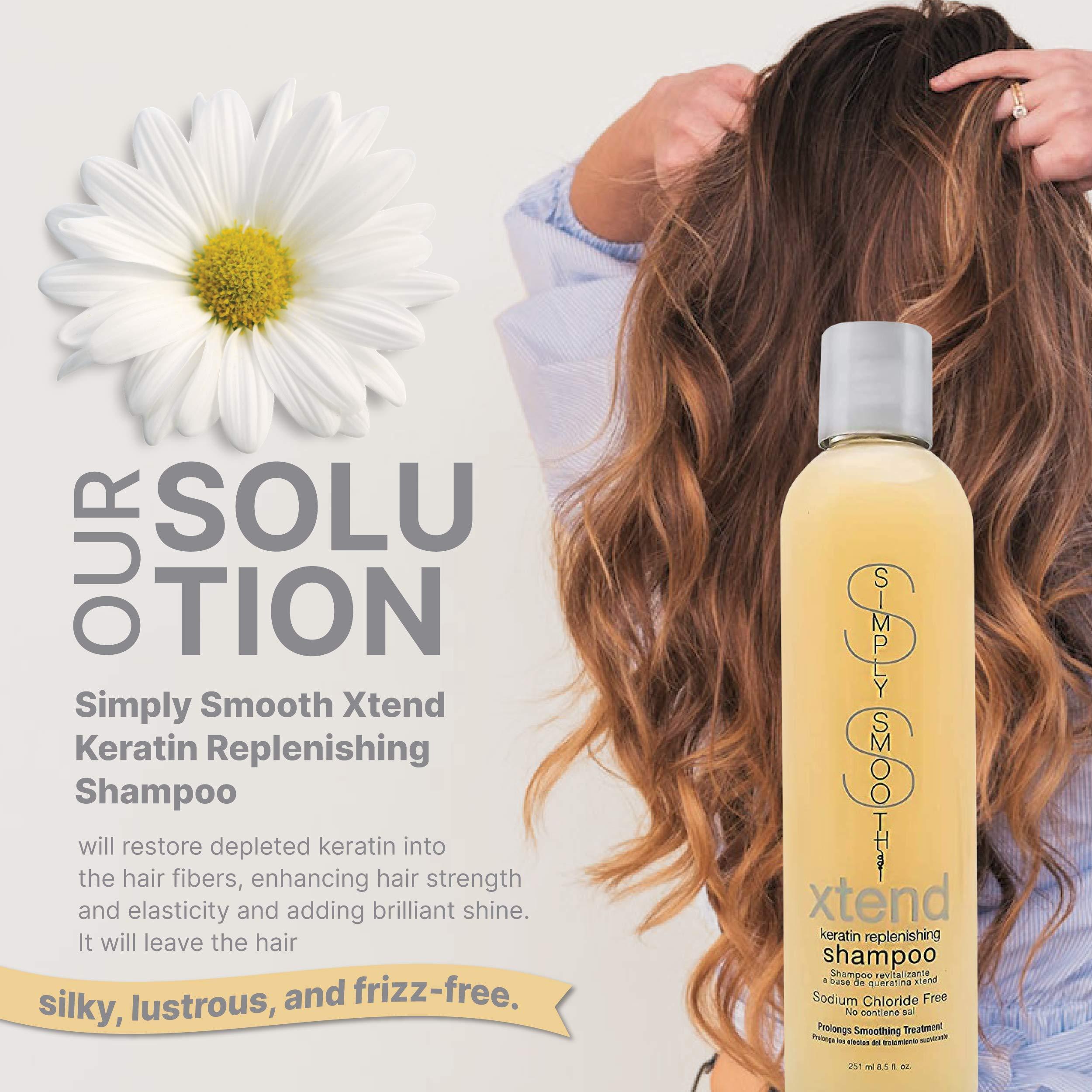 SIMPLY SMOOTH SIMPLY SMOOTH Keratin Replenishing Original Shampoo & Conditioner Keratin & Collagen Infused Daily Cleanser For All Hair Types Restores Depleted Hair, Provides Strength & Enhances Shine 8.5 Oz.
