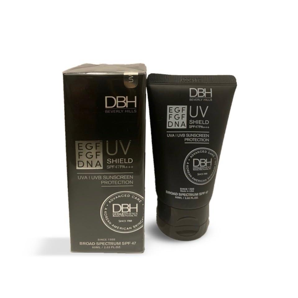 DBH DERMAESTHETICS DERMAESTHETICS SPF 47 Sun Protection/UV SHIELD/Active anti-aging peptides to help repair sun damage! 2FL OZ. MADE IN USA