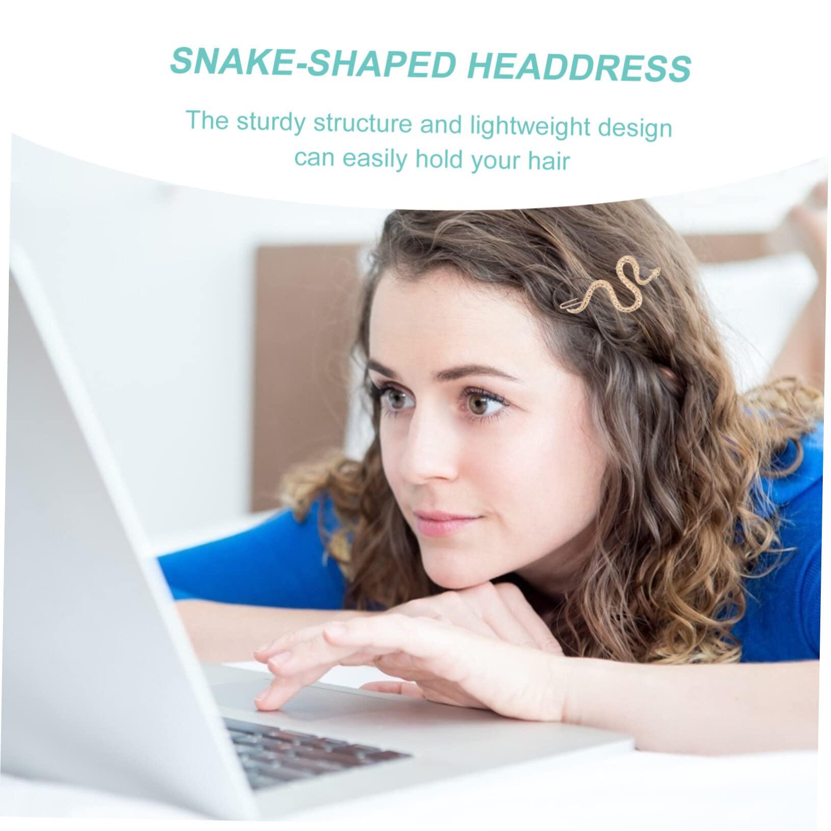 FRCOLOR FRCOLOR Snake Hair Clips 4pcs Snake Hairpin Wedding Hair Clips Metal Gold Snake Jewelry Geometric Hair Clips Snake Hair Barrettes Snake Pattern Hair Snap Clips Alloy Hair Trinket Banana Gift