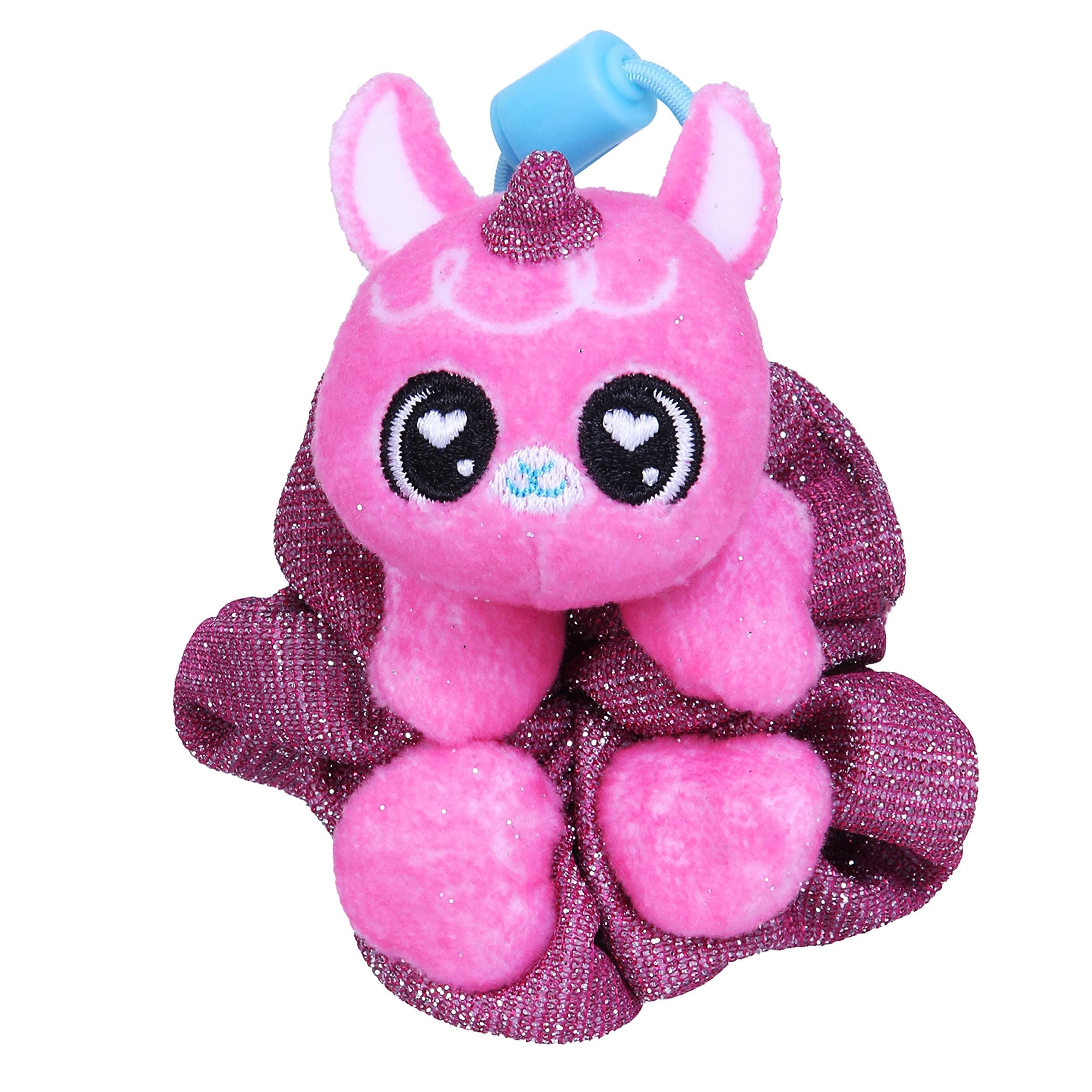 Scrunchmiez ScrunchMiez Single Surprise Pack, Magically transforms from Hair Scrunchie to Cute Plush Friend as Well as Backpack Clip. So Many Characters to Collect & wear.,(ID96524)
