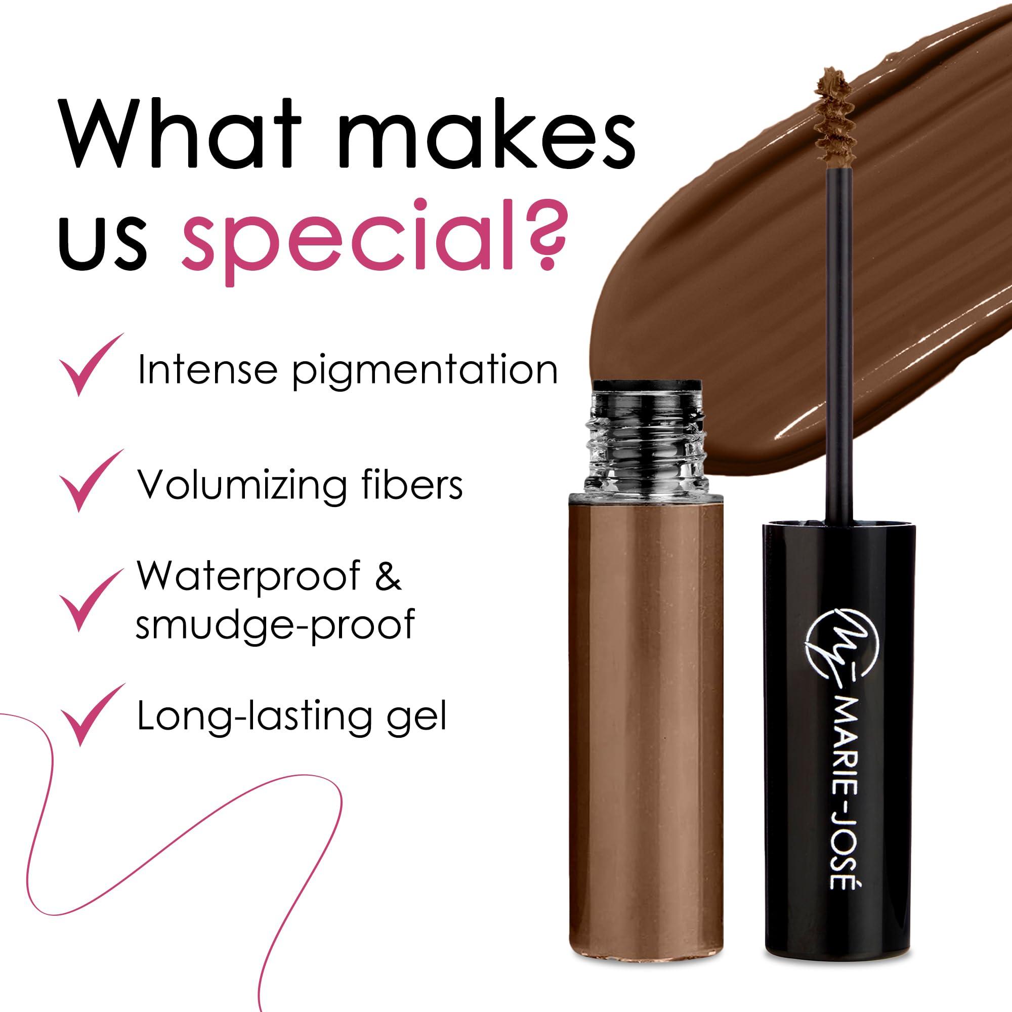 Marie-Jos & Co Fiber Eyebrow Gel, Waterproof & Smudge-Proof Eyebrow Tint Gel, Easy to Apply Tinted Brow Gel, Lightweight & Long-Lasting Brow Gel, Vegan Brow Tint Formula, 7 ml, Brunette - Marie-Jos & Co