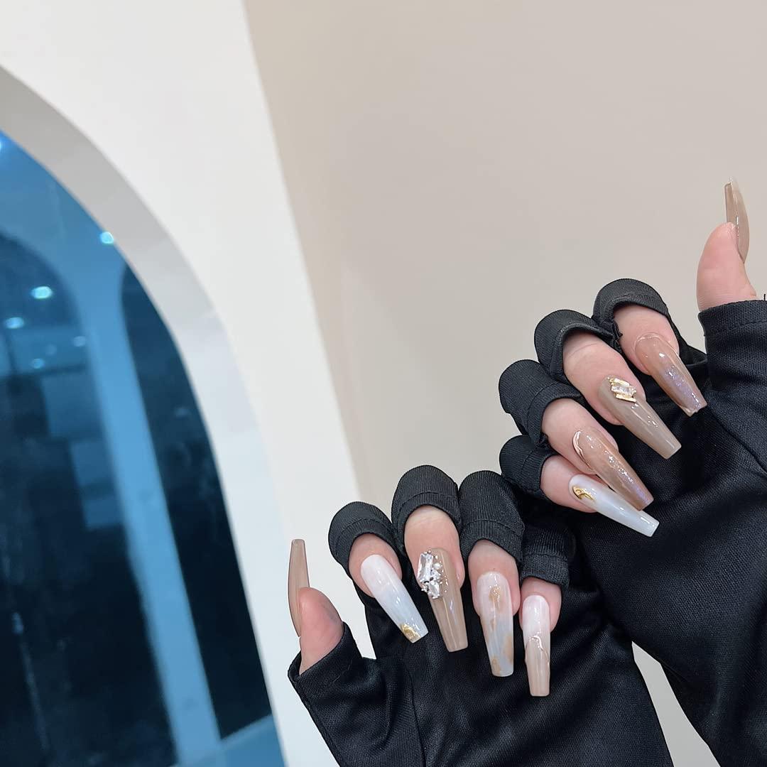 Tsangbaby Gel Manicure Gloves Black Tape Set Anti UV Fingerless Gloves Gel Nail Gloves Sun Protection Shield Gloves for LED Nail Lamp