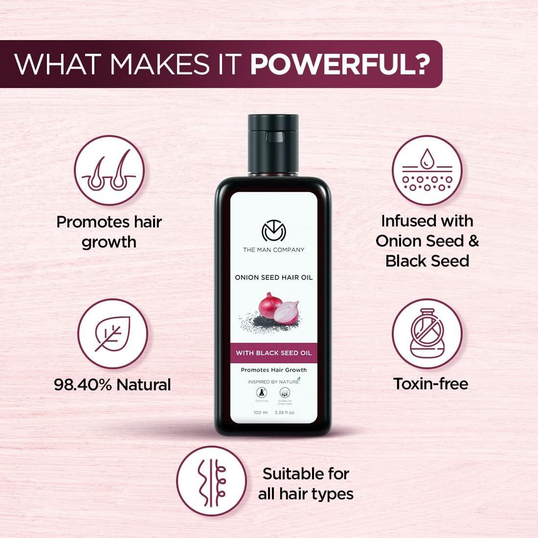 Generic Onion Hair Oil for Hair Growth with Onion & Black Seed for Hair Fall Control & Dandruff | Root & Scalp Nourishment, 100ml, 3.33 floz