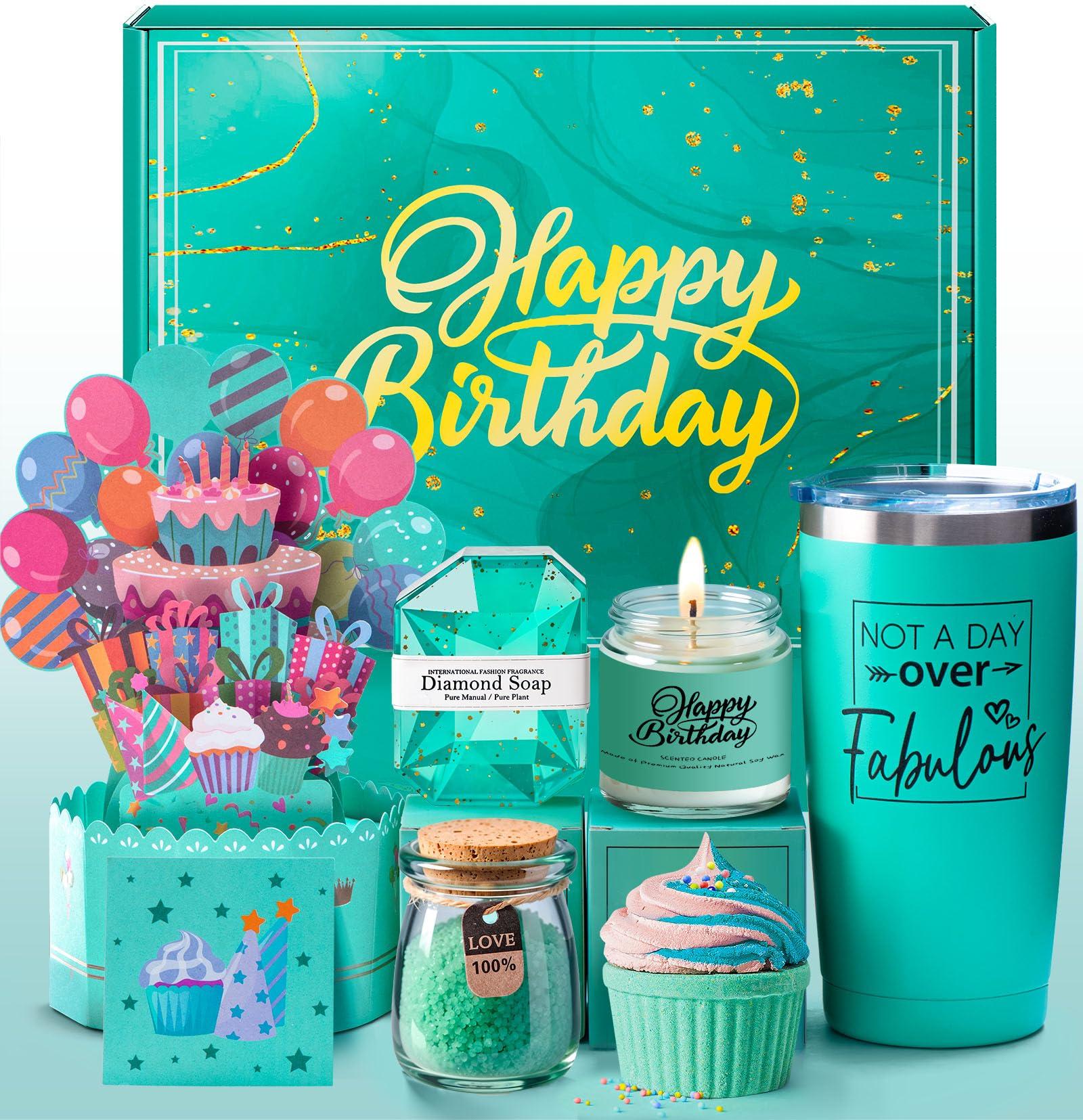 ODHEML ITABLETAS Birthday Gifts for Women, Happy Birthday Gift Basket Set for Her, Mom, Wife, Daughter, Sister, Girlfriend, Coworker, Unique Relaxing Spa Birthday Gift Idea for Women 30th, 40th, 50th, 60th