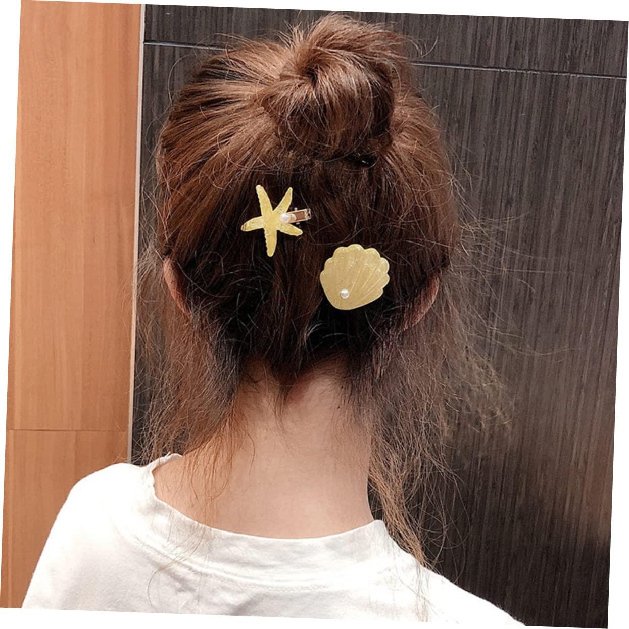 TOVINANNA TOVINANNA 8pcs Hair Clip Side Clip Clips Seashell Hairpins Star Headband Ocean Star Clip Bun Hair Clip Tiara Ponytail Clip Octopus Hair Clip Nautical Hair Clip Resin