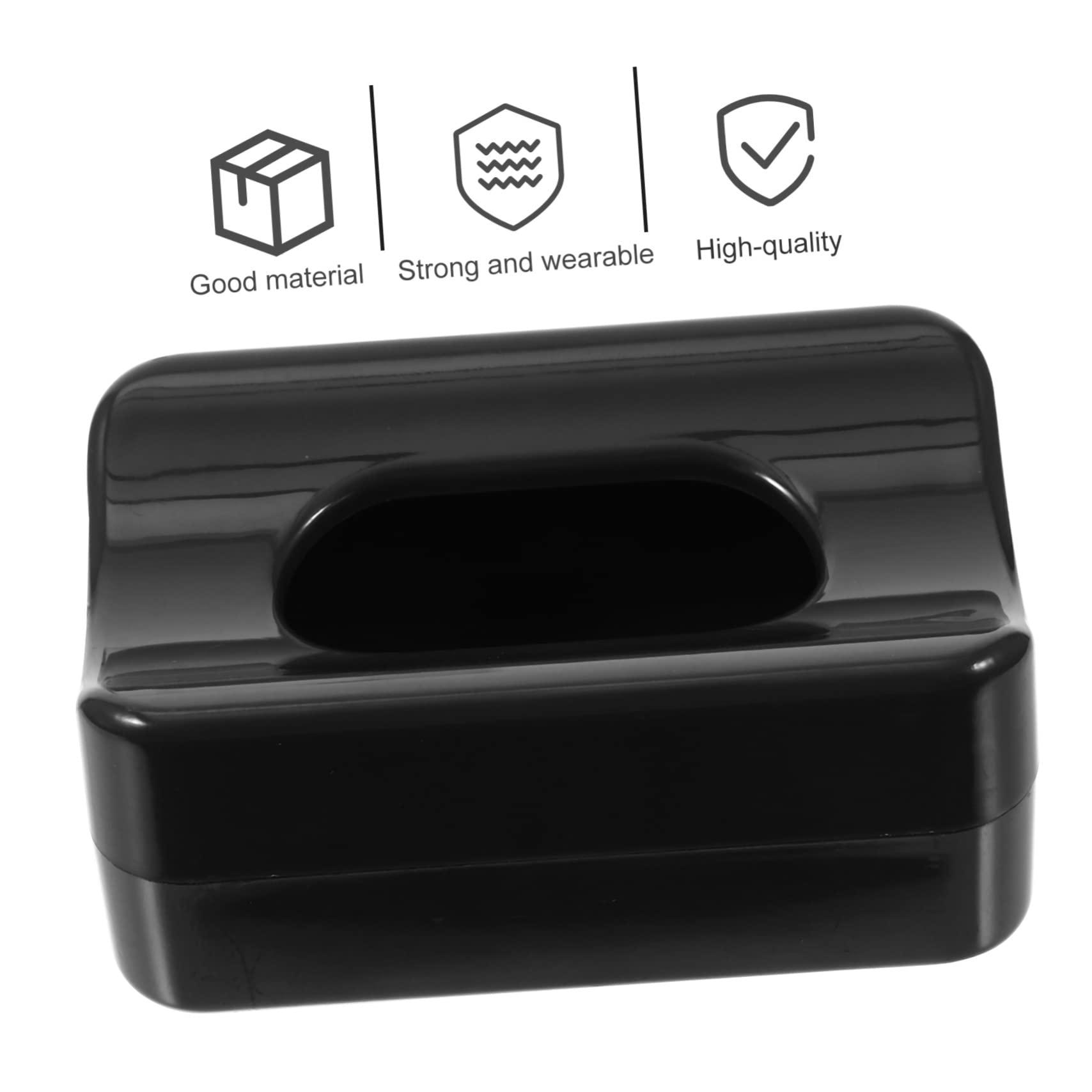 Didiseaon Didiseaon 2 Pcs Glitter Storage Box Storage Case Nail Stuff Organizer Black Tray Nail Dip Case Powder Collection Tray Recycling System Manicure Nail Box Charm Plastic