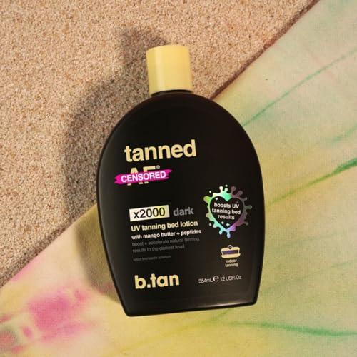 B.TAN b.tan UV Tanning Bed Lotion | Darkest Tanning Lotion - Indoor Outdoor Tan Bronzer Accelerator, Best Browning Lotion, 12 Fl Oz
