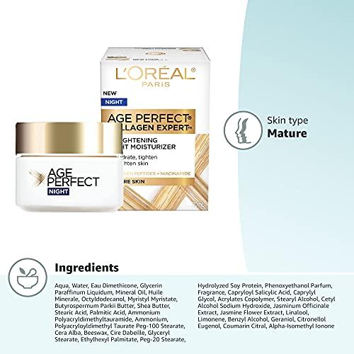 L'Oreal Paris L'Oreal Paris Skin Care Age Perfect Night Cream, Anti-Aging Face Moisturizer With Soy Seed Proteins, 2.5 Oz