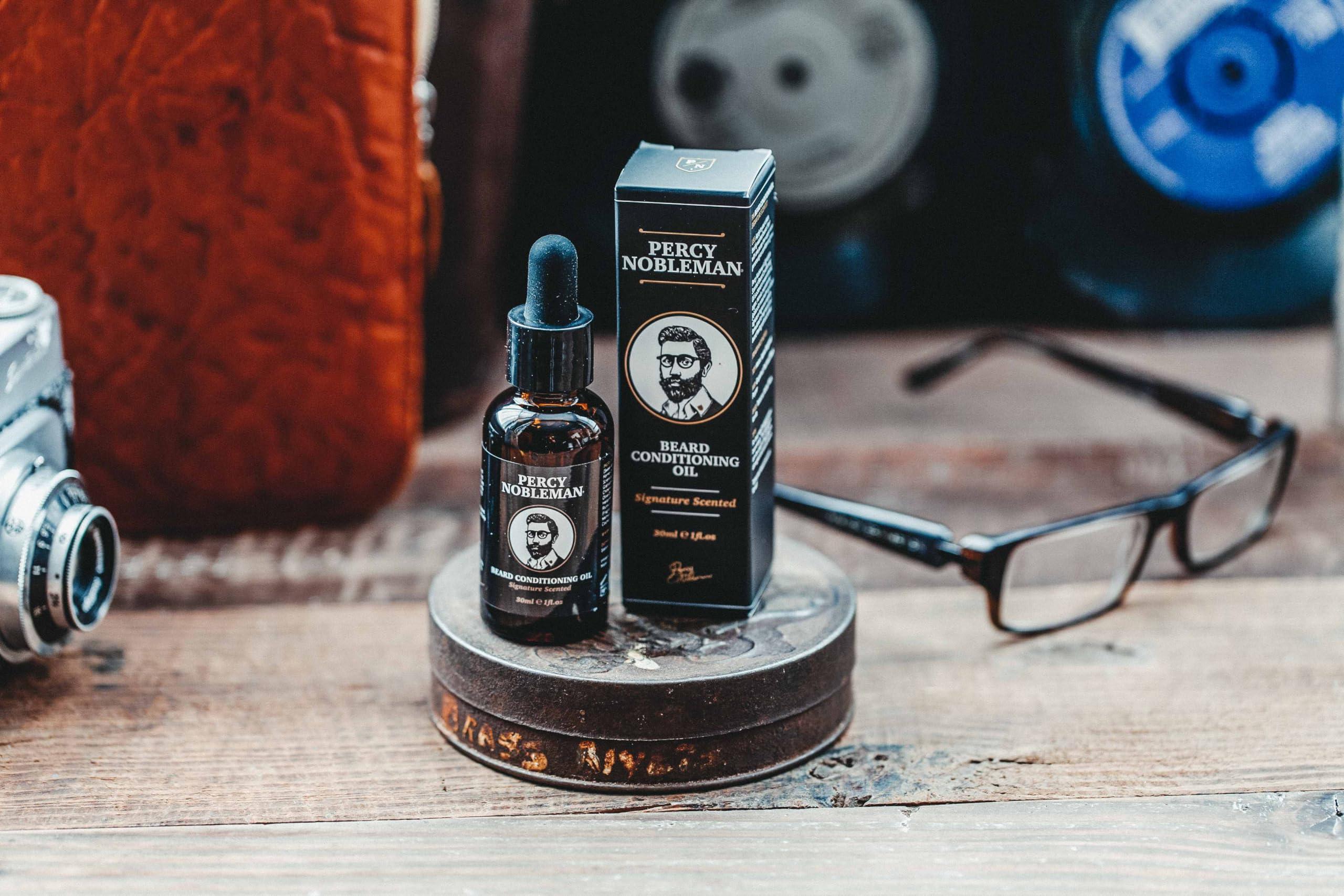 Percy Nobleman Percy Nobleman Beard Oil 99% Naturally Derived Signature Scented Blend. Beard Conditioning Oil With a Special Mixture of Quality Ingredients that Softens and Conditions your Facial Hair - 1 Fl Oz