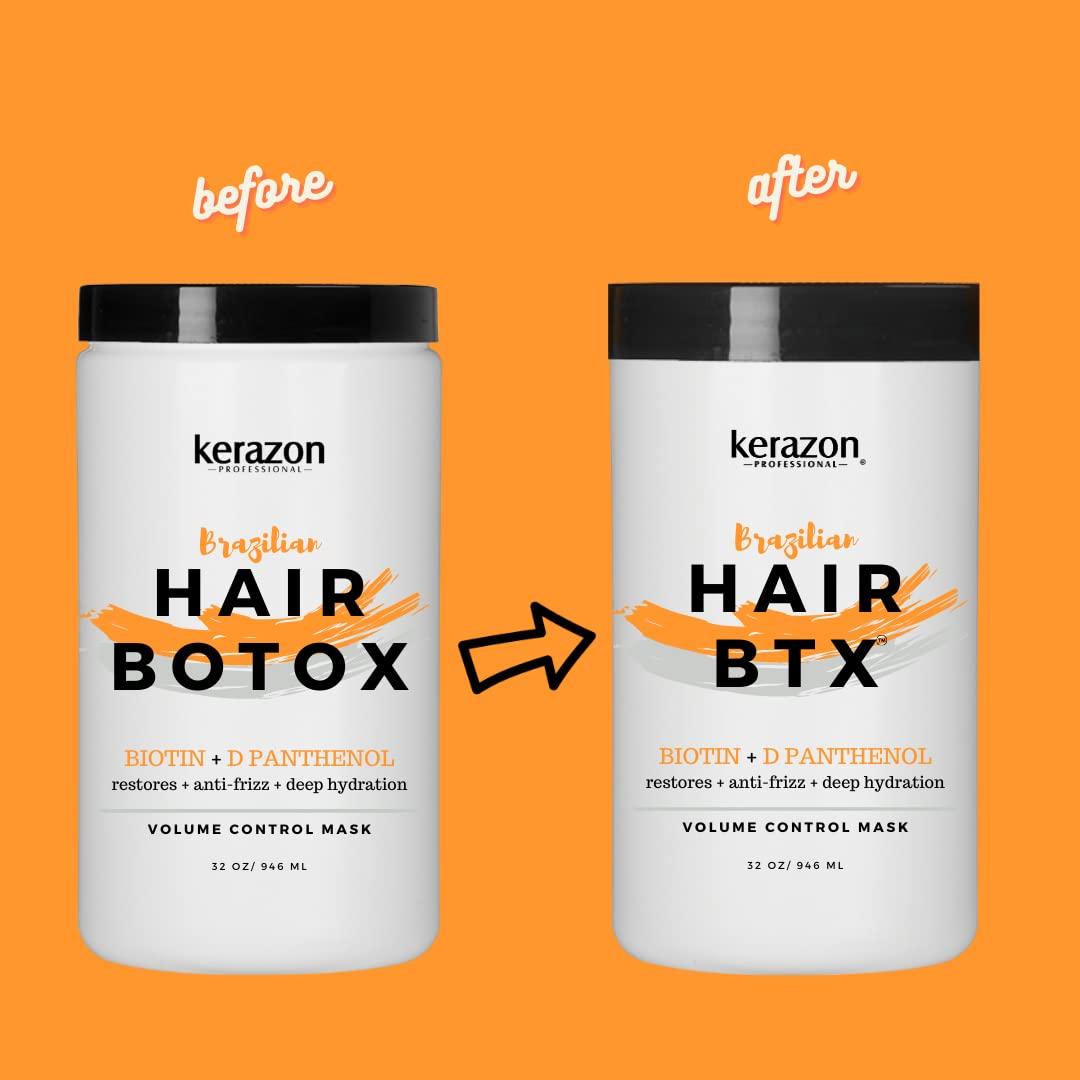 KERAZON KERAZON Brazilian Hair BTX Treatment mask 32oz 946ml provides repair for damaged, dry, smoothing. New packaging, original formula. Salon size