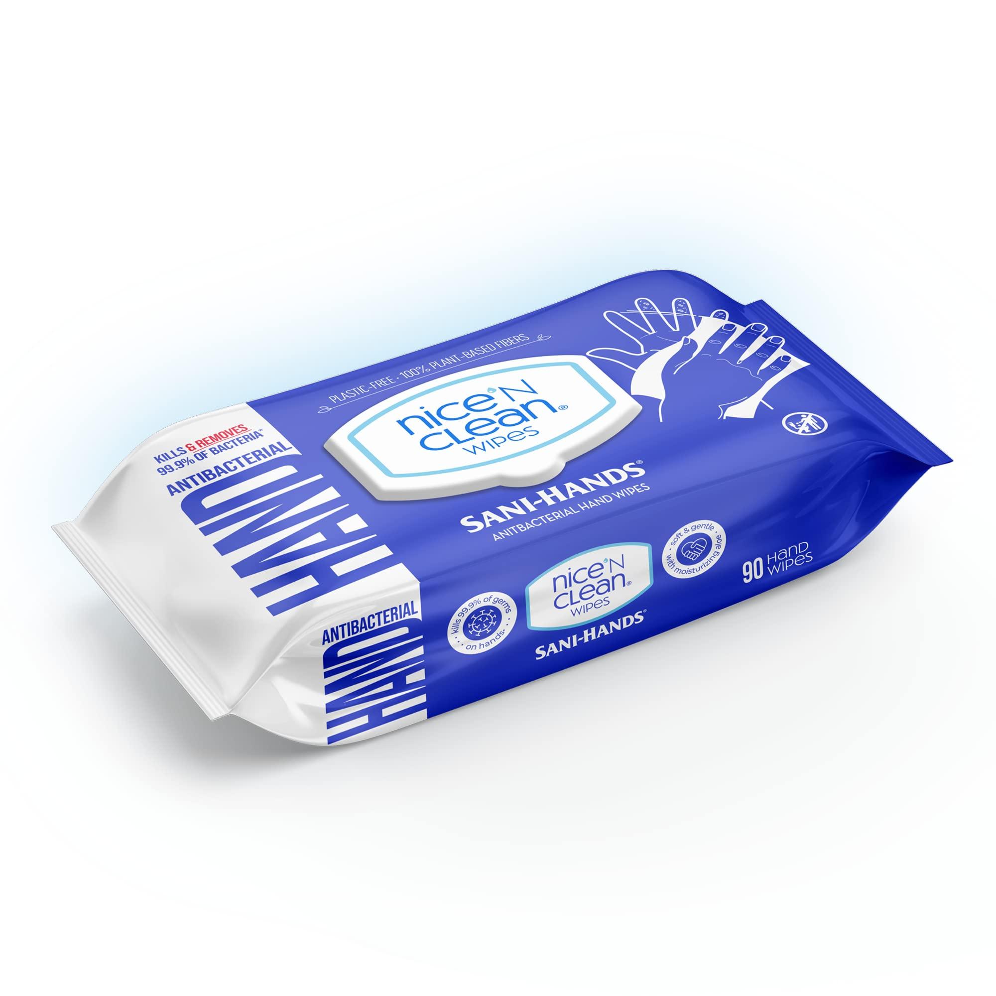 Nice 'N Clean Nice 'N CLEAN Sensitive Skin Wet Hand Wipes 90ct (8-Pack) | Infused with Aloe | Hypoallergenic Wipes More Effective than Gel