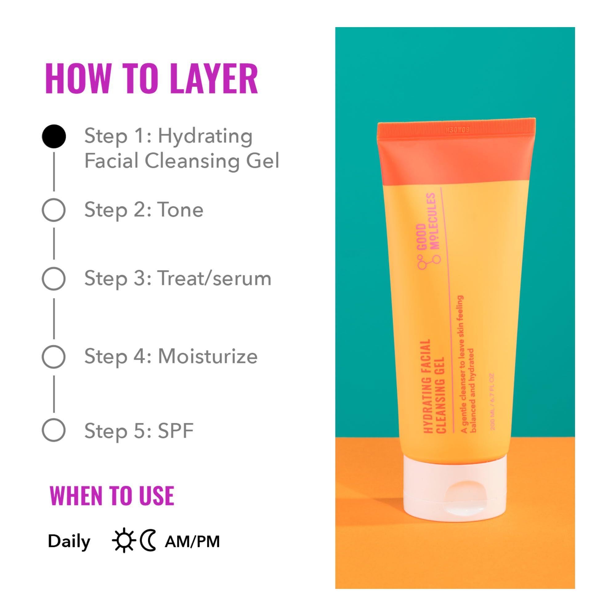 Good Molecules Good Molecules Hydrating Facial Cleansing Gel - Face Wash with Rosewater and Pineapple - Skincare for Face, Brighten, Cleanse and Moisturize