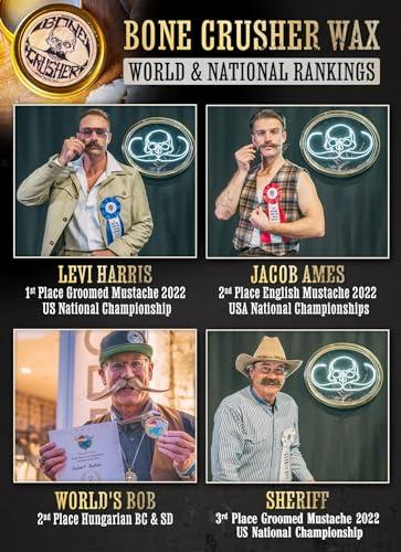 THE VINTAGE GROOMING CO. Mustache Wax Extra Strong Hold | 1oz Bone Crusher Moustache & Beard Wax Tin | Grooming For Men | Perfect For Dali Curly English Handlebar Mustaches By Death Grip | Heat Source Required