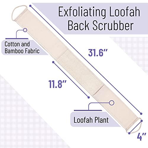 Slick Solutions Slick- Exfoliating Loofah Back Scrubber for Shower, Back Scrubber, Loofah Back Scrubber, Shower Back Scrubber, Back Washer, Back Exfoliator, Exfoliating Back Scrubber, Back Cleaner for Shower