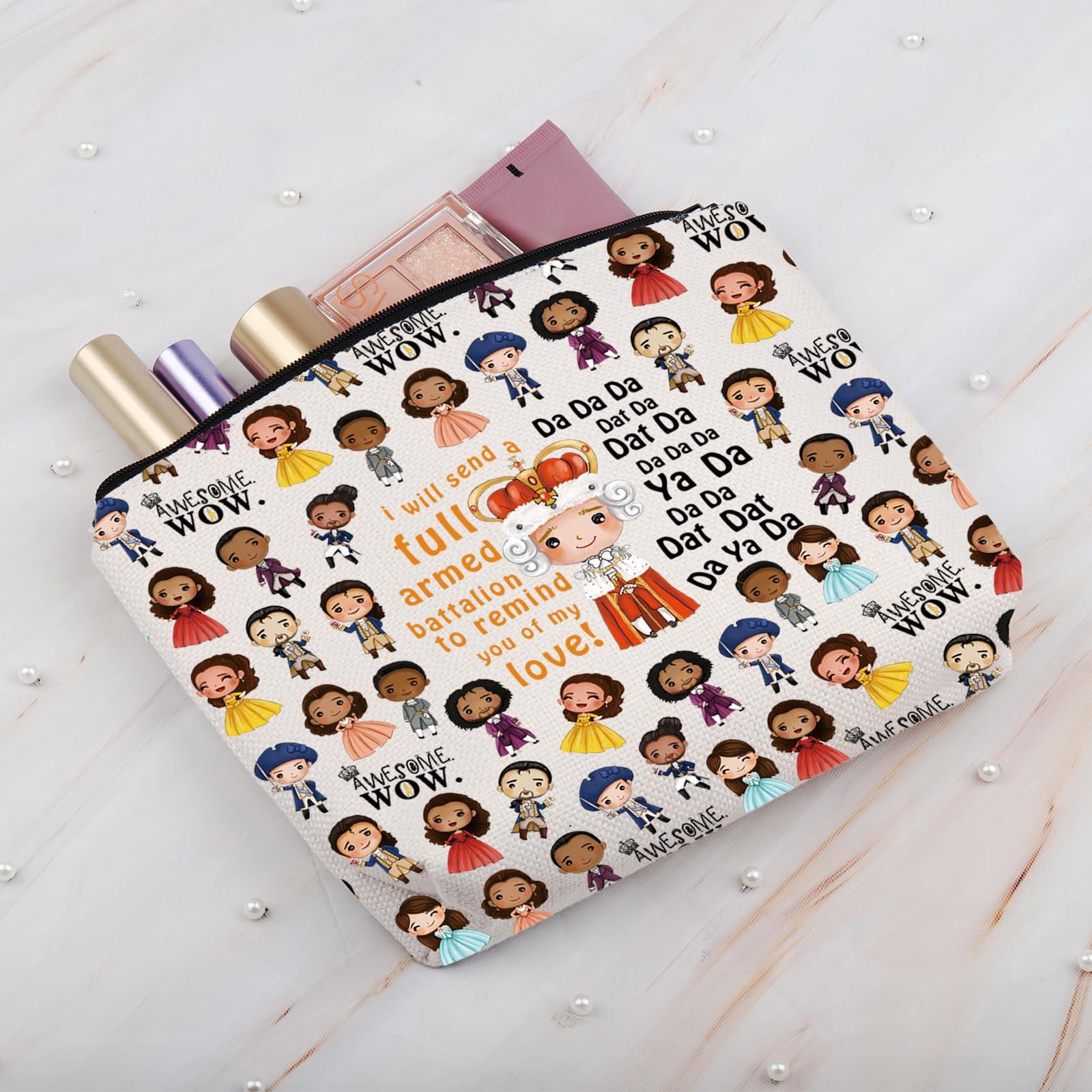 BDPWSS BDPWSS Hamilton The Broadway Musical Gifts Hamilton Musical Makeup Bag Da Da Da Dat Da King George III Fans Gift For Friend (Dat da da bag)