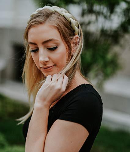 MADISON BRAIDS Madison Braids Women's Two Strand Headband Hair Braid Thick Natural looking Extension - Halo - Platinum