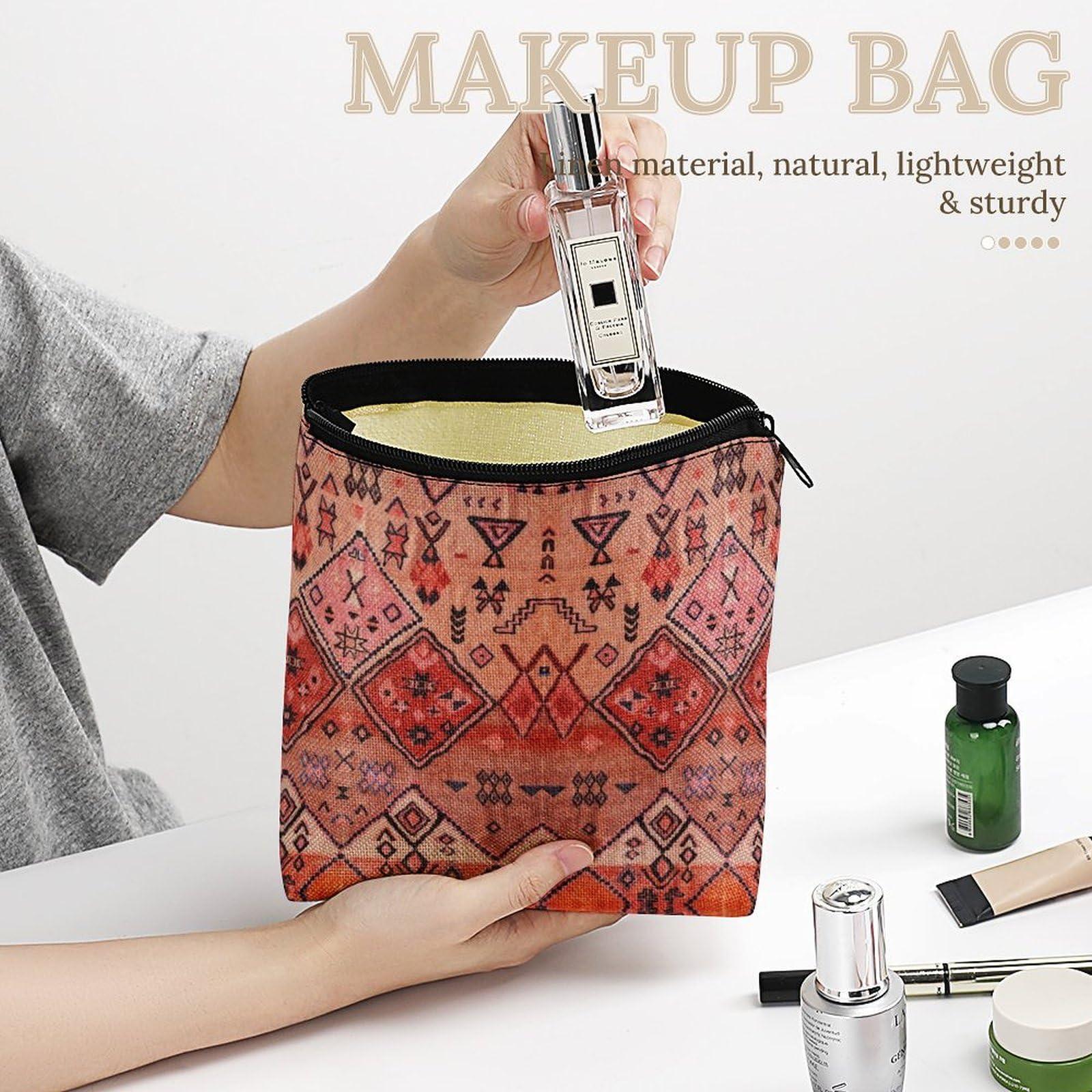 GlamLuxe GlamLuxe Boho Farmhouse Oriental Traditional Moroccan Style Cosmetic Bag Western Gifts Western Stuff Makeup Bag Gifts for Women Girls Daughter Sister Bestie Graduation Birthday Christmas Nurse Travel