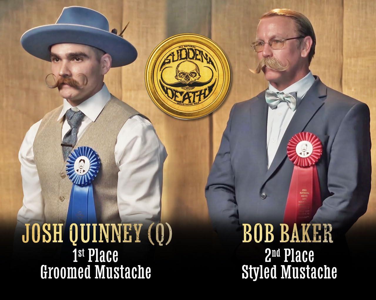 THE VINTAGE GROOMING CO. Mustache Wax Strong Hold Grooming For Men | Sudden Death Moustache & Beard Wax 1oz Tin | Perfect For Handlebar Mustaches By Death Grip | No Heat Source Required