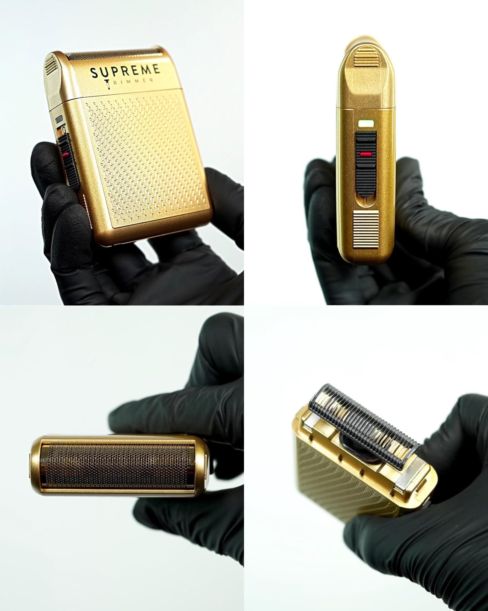 Supreme Trimmer Supreme Trimmer Solo Mens Single Foil Shaver STF101 (150 Min Runtime) Cordless Powerful USB-C Mini Size Travel Razor for Barbers, & Home use | Gold