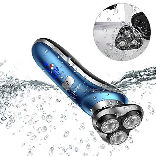 Hatteker Hatteker Electric Shaver for Men Trimmer for Men Cordless Rechargeable Beard Nose Hair Face Trimmer Rotary Razor USB Groomer Waterproof Wet Dry 4 in 1