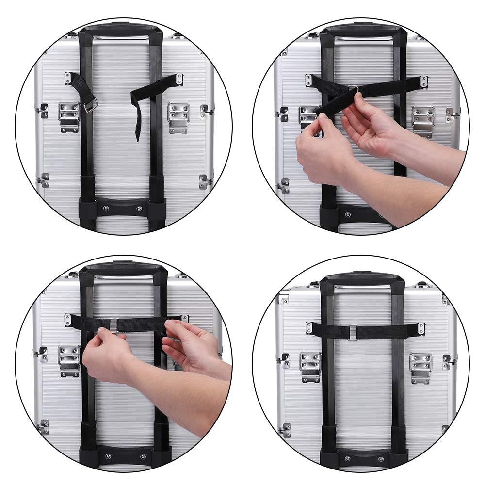 Hikarinowa 3 in 1 Aluminum Rolling Makeup Trolley Case,Professional Aluminum Rolling Cosmetic Trolley Train Case,Portable Makeup Organizer Suitcase,with Wheels,for Nail Tech Hairstylist Barber (Silver)