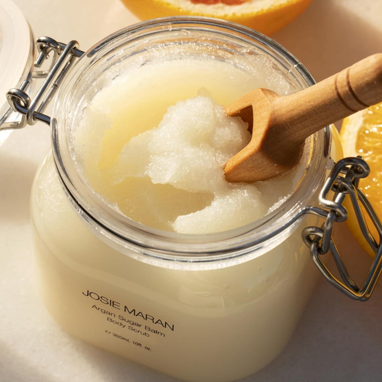 Josie Maran Josie Maran Sugar Body Scrub - Argan Oil Exfoliating Sugar Scrub with Coconut Oil & Shea Butter - Softens, Smooths & Hydrates Dry Skin - Vegan & Cruelty Free - Sweet Clementine (10 oz)