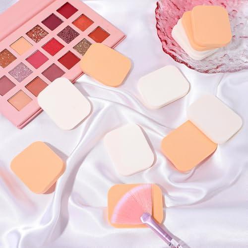 Giantree Giantree 12Pcs Square Makeup Sponges, for Foundation Facial Powders Puff Cosmetic Sponge, Square Foam Pad Powders Blender for Liquid Foundation Cream Powder Concealer - Wet Dry Use (Skin Color+White)