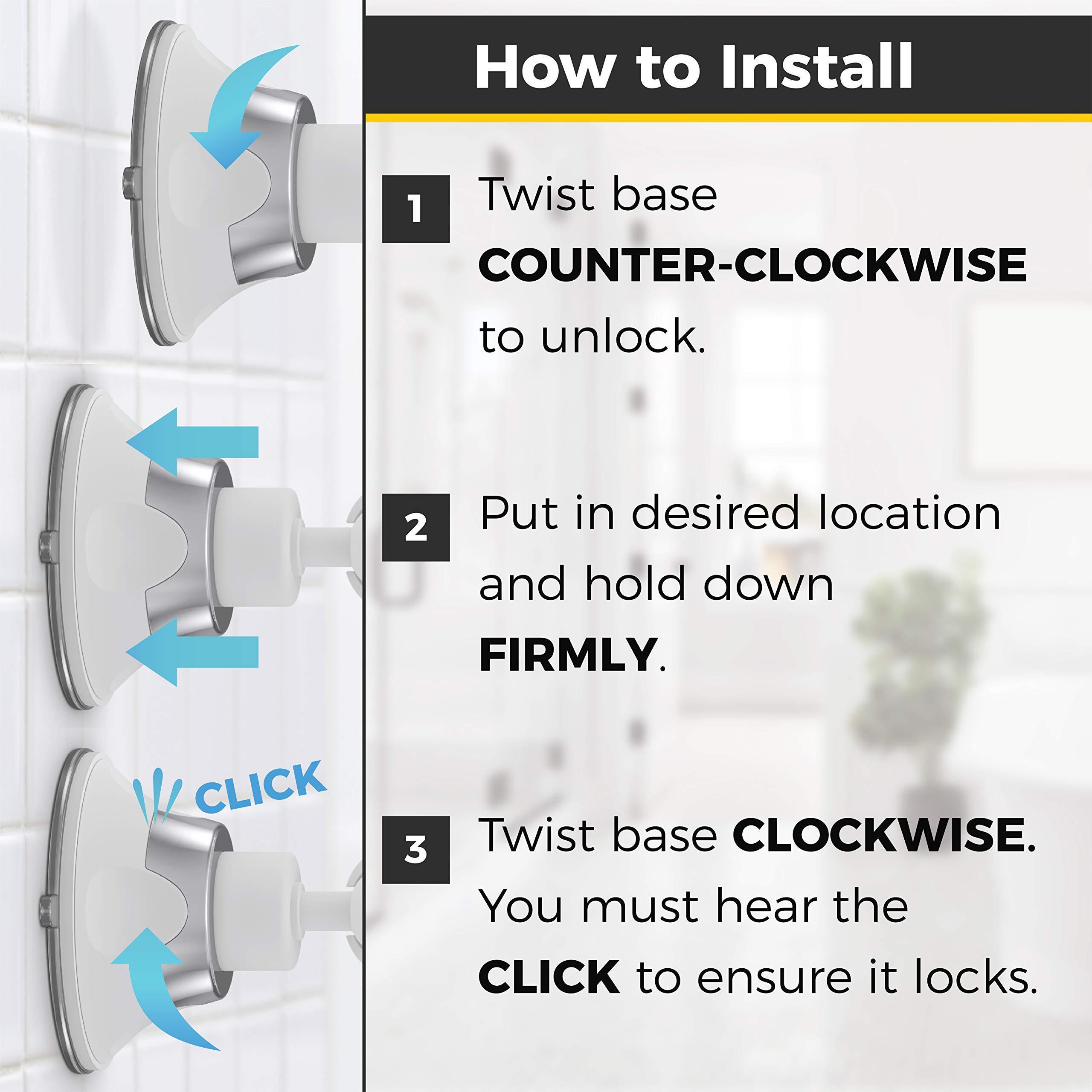 HoneyBull HoneyBull Shower Mirror Kit | Suction Cup & Hook Sticker (Large)