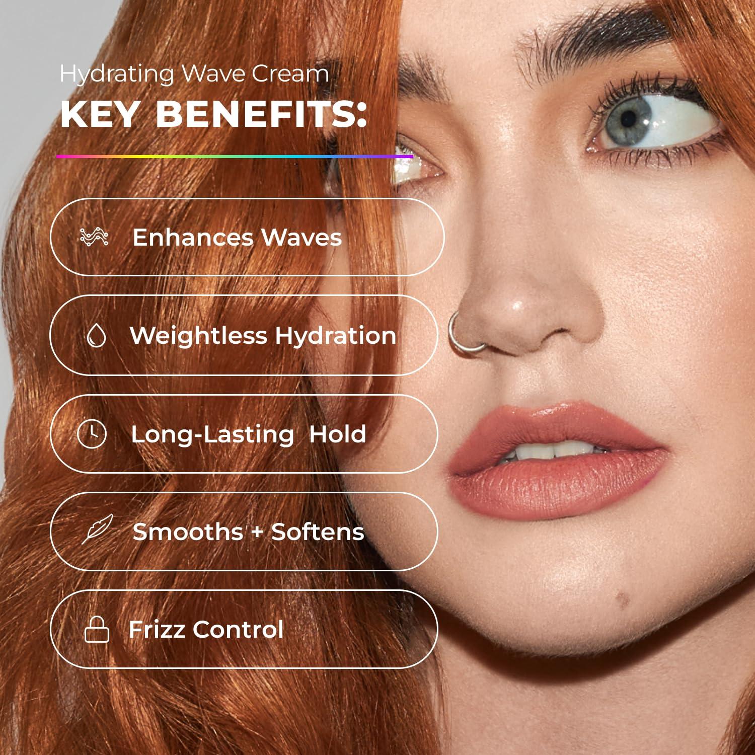 XMONDO XMONDO Hair Wavetech Hydrating Wave Cream, Vegan Formula Wavy Hair Curl Cream with Coconut and Argan Oil for Definition, Breakage Protection, and Hair Hydration, 5 Fl. Oz