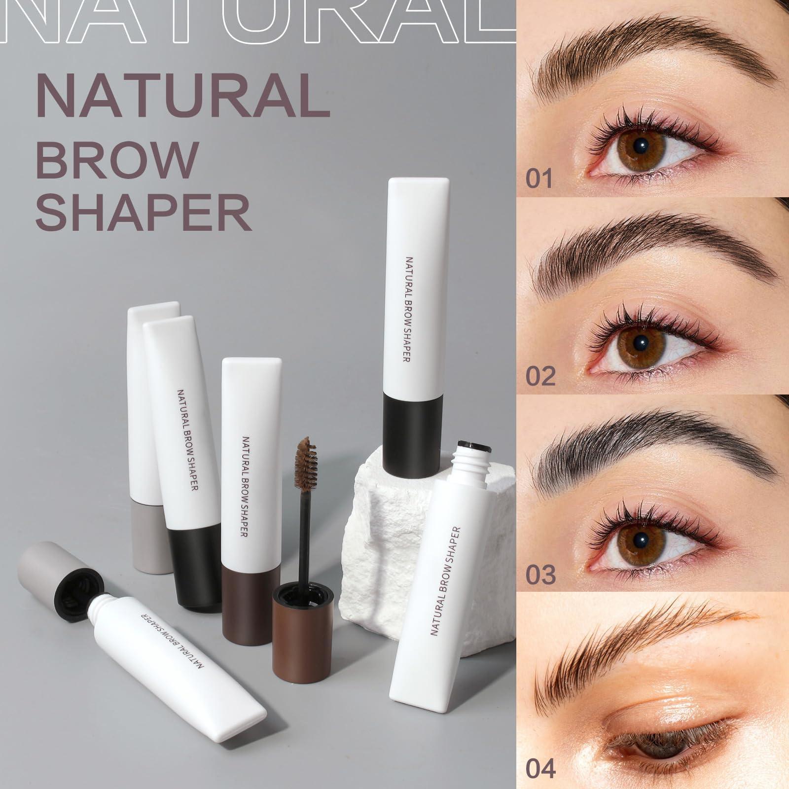 AKARY AKARY Eyebrow Gel Waterproof Grey Tinted Eyebrow Mascara, Natural Thickening Brow Shaper Instant Wild Eyebrow Shaping Makeup Gel, Long Lasting Volumizing Quickly Fixing Eyebrow Makeup, 03 Natural Grey