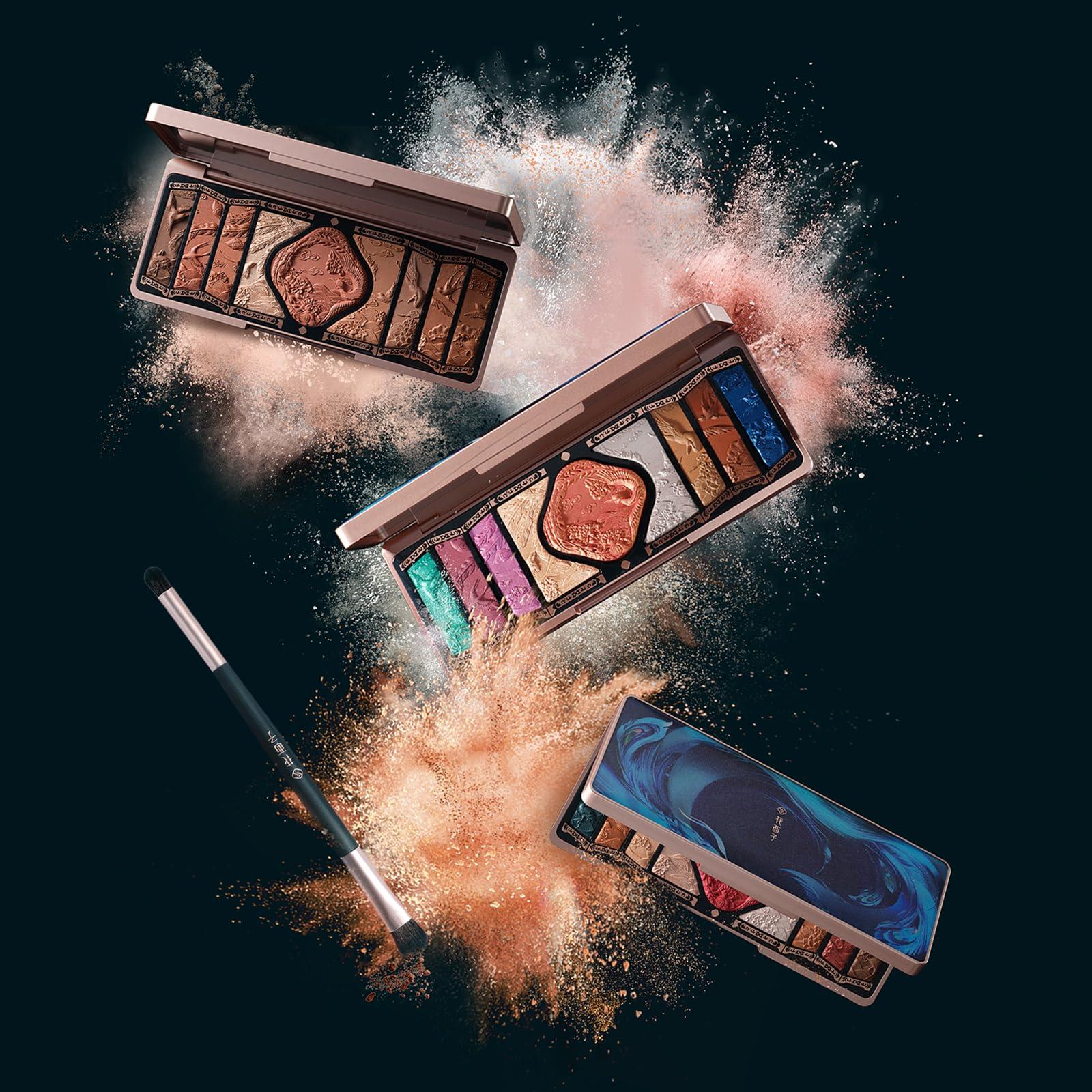 FLORASIS FLORASIS Floral Engraving Phoenix Makeup Palette Makeup Long Lasting Blendable Natural Eyeshadow Palette for Women (03 Soaring Sunlight)