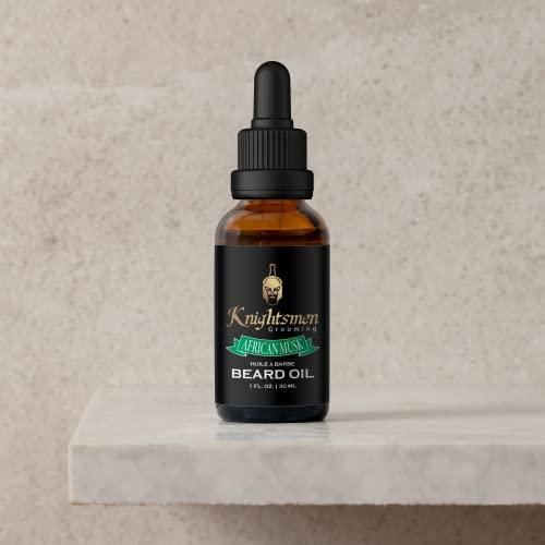 Knightsmen Grooming Knightsmen Grooming Men's African Musk Beard Oil Made in Canada featuring Rosemary Oil, Coconut Oil, Argan Oil, Jojoba Oil, Castor Oil, Grapeseed Oil + Vitamin E.