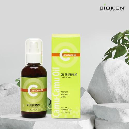 Bioken Bioken Enfanti Camu-Camu Oil Treatment  4 oz Revitalize Damaged Hair Leave-in Treatment Prevent Split Ends Create Shine Silky Smooth Hair