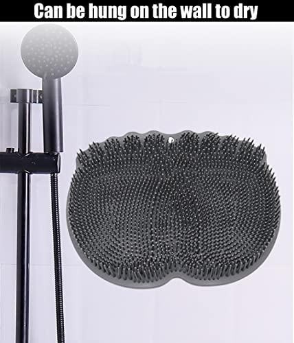 BENLIUDH BENLIUDH Foot Scrubbers for Use in Shower, Silicone Shower Foot Scrubber Mat with Suction Cups Foot Care Massages for Women & Men (Grey)