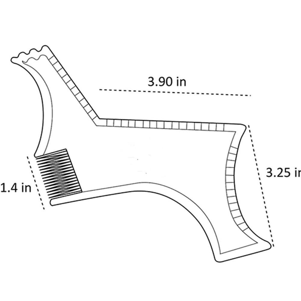 Terrysun 2 Pcs Beard Shaper & Curve Cut Edge Guide Template for Men - Clear Template for Trimming Mustache, Goatee, Neckline, and Styling Perfect Beard & Hairstyle