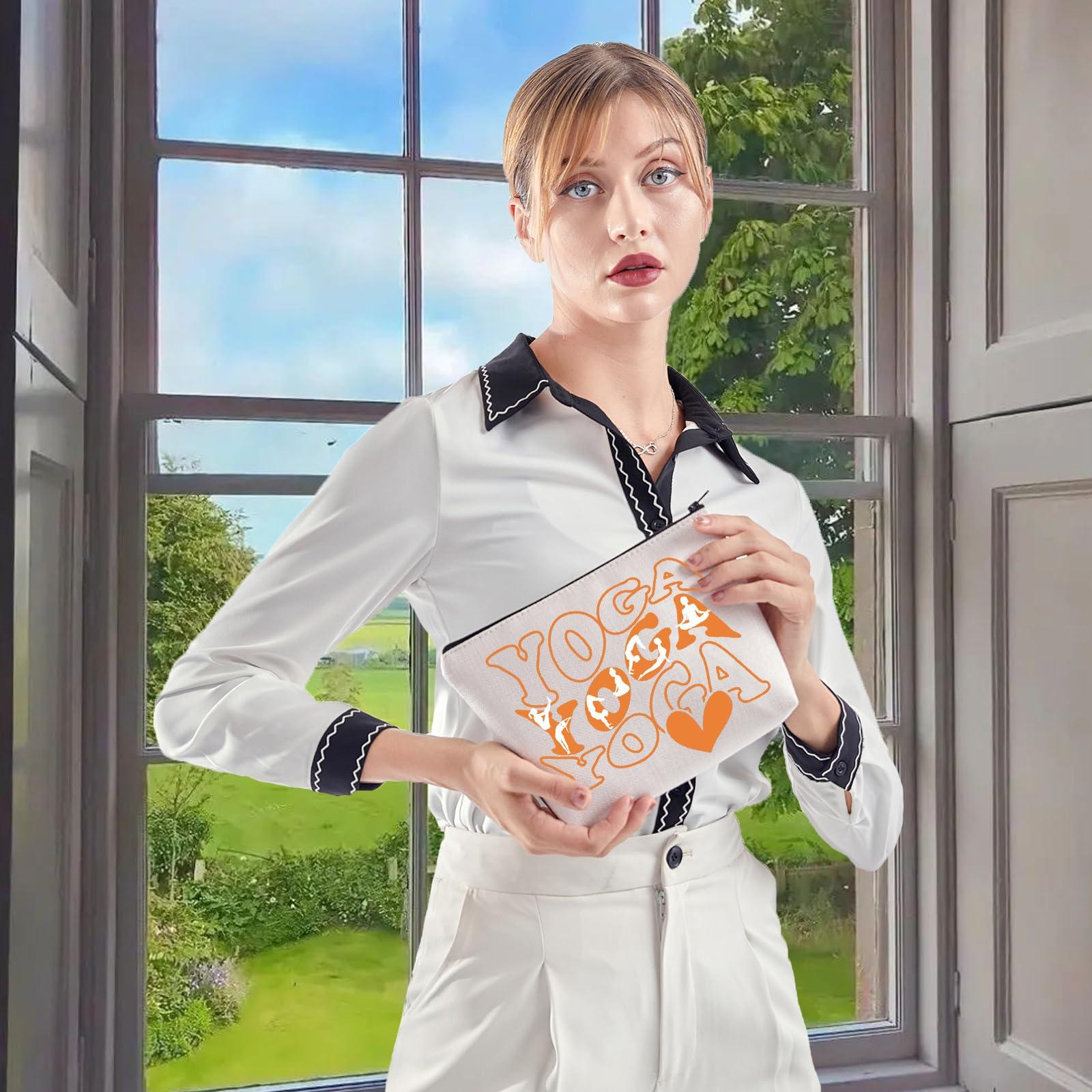 WCGXKO WCGXKO Meditation Gifts For Namaste Yoga Yoga Gift Definition Gym Trainer Coach Sports Makeup Bag Meditation Merchandise (YOGA orange)