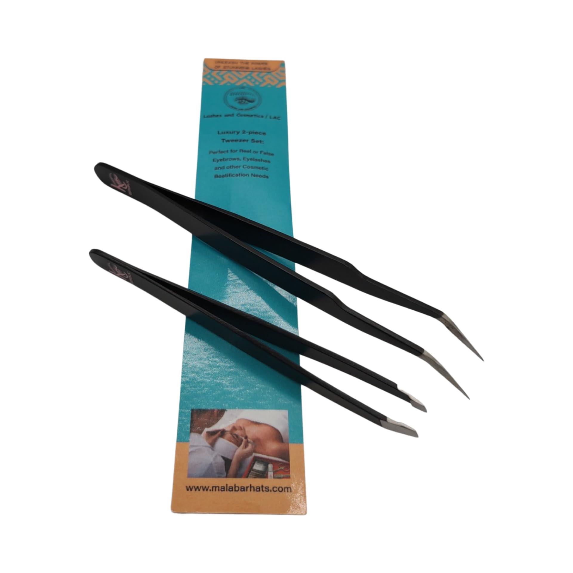 KC Republic Eyebrow Extensions Premium Kit with 1 x Trays of Mink Eyebrows in Brown Comes on Mixed Length Trays 5-8 Mm Mix, Eyebrow Premium Glue Clear & Dual Pack (Straight & Curved Tip) Extension Tweezers