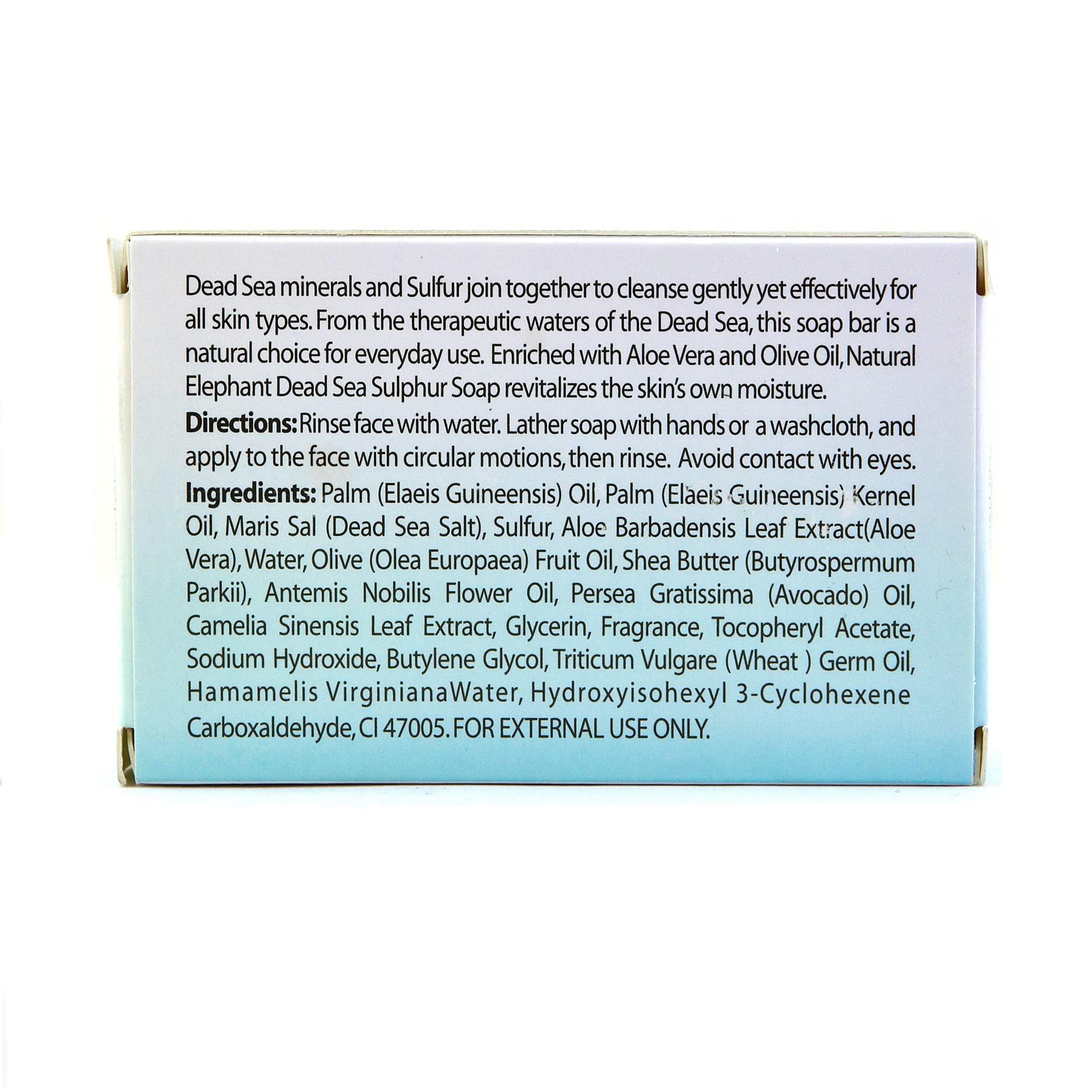 Natural Elephant Natural Elephant Dead Sea Sulfur Soap 4.4 oz with Dead Sea Salt, Aloe Vera, Sulphur Face and Body Cleanser Bar for All Skin Types (10 Pack (44 oz Total))