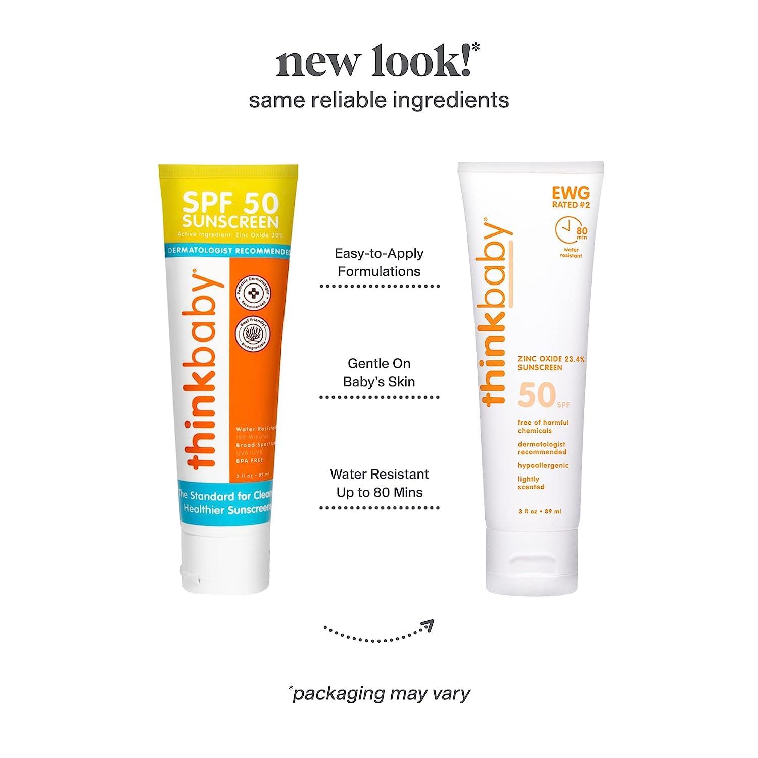 Thinkbaby Thinkbaby Sunscreen SPF 50+ 3oz 88ml 2 Packs2