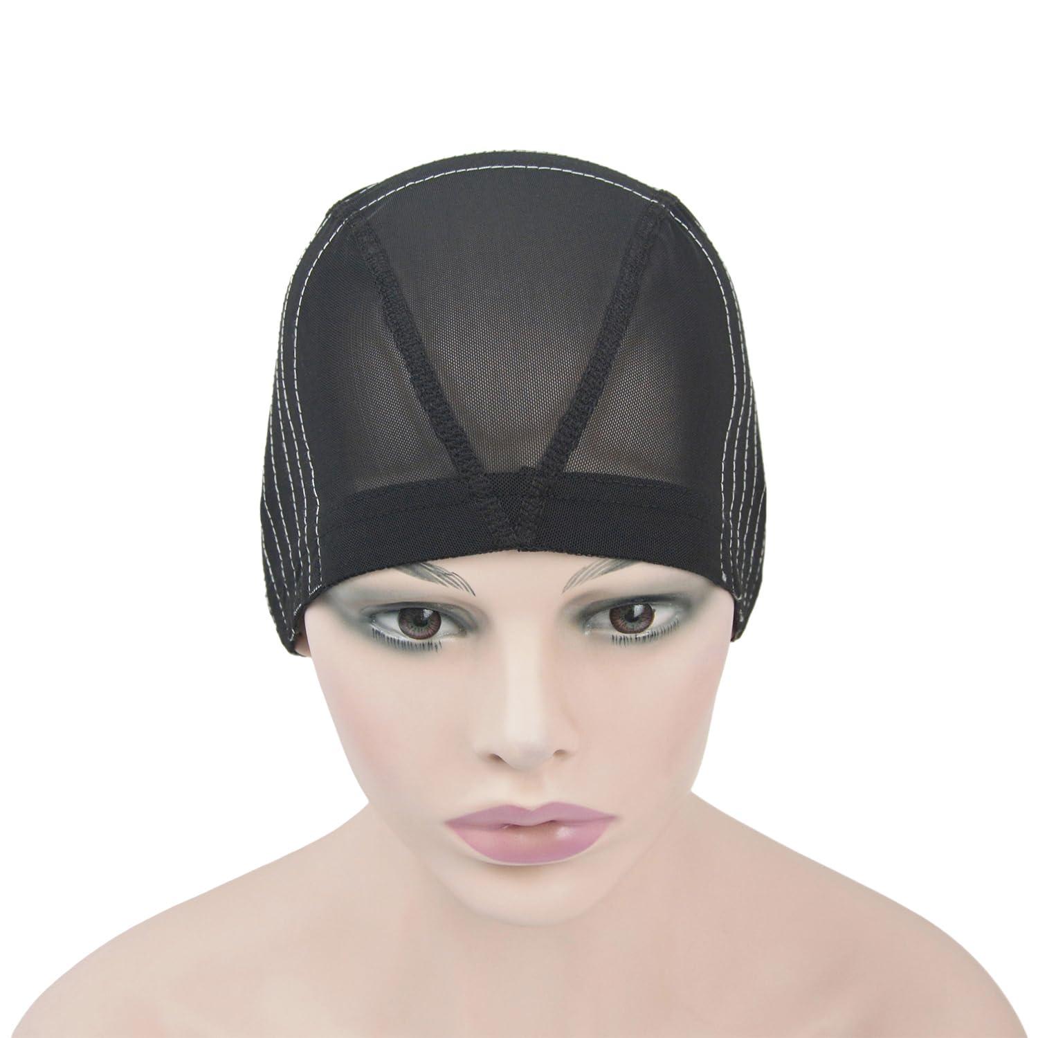 YTBYT Mesh Dome Caps Wig Cap with Guideline Map for Wig Making Stretchable Wig Caps for Beginners Making Wigs (5x5 L)